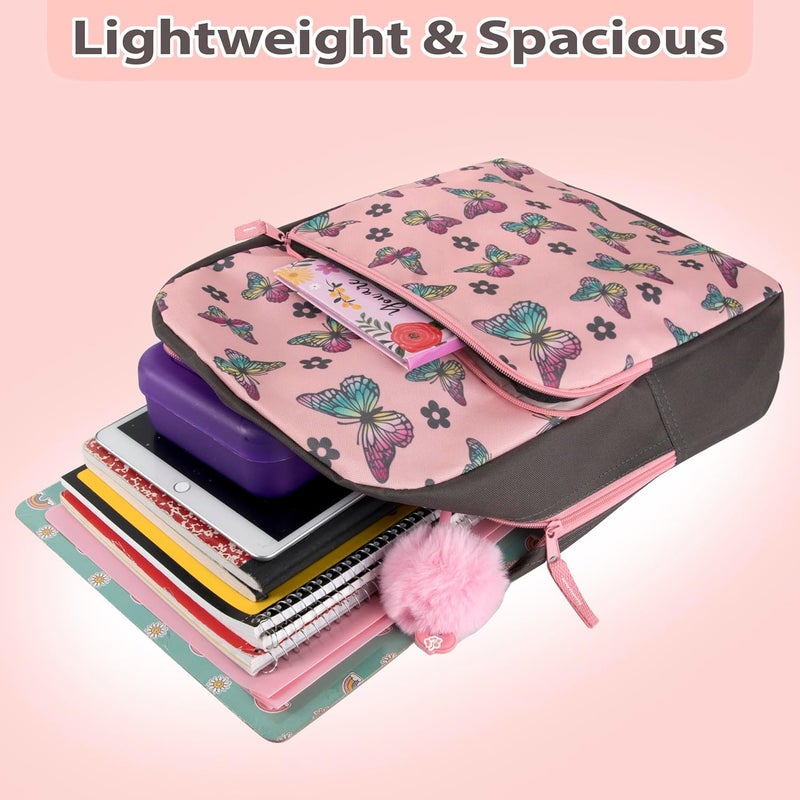 Trailmaker Fun School Backpack for Elementary Middle School Girls and Boys | 17 Inch Printed Backpacks for School Kids, Travel (Big Bold Butterflies) - Image 3